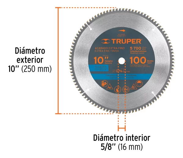 Disco Sierra 10  X 100 Dientes Truper - Imagen 3