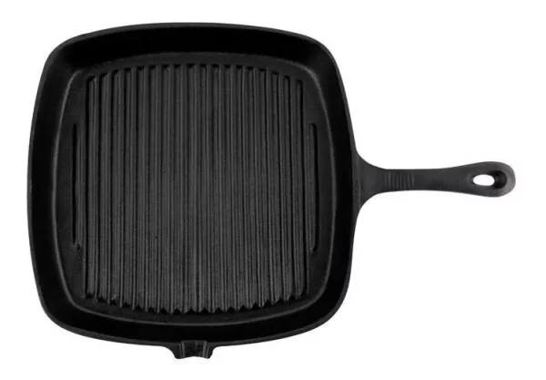 Sarten Grill Cuadrado Plancha Hierro Fundido 23cm Lugano Vlc - Imagen 2