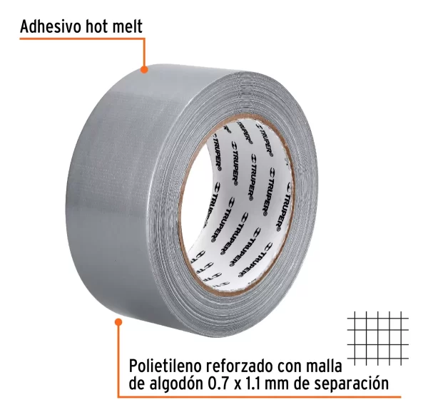 Duct Tape Cinta Americana Ductos 48mm X 30mt Truper Ferrenet - Imagen 4