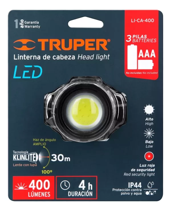 Linterna Frontal 400lm Truper - Imagen 2