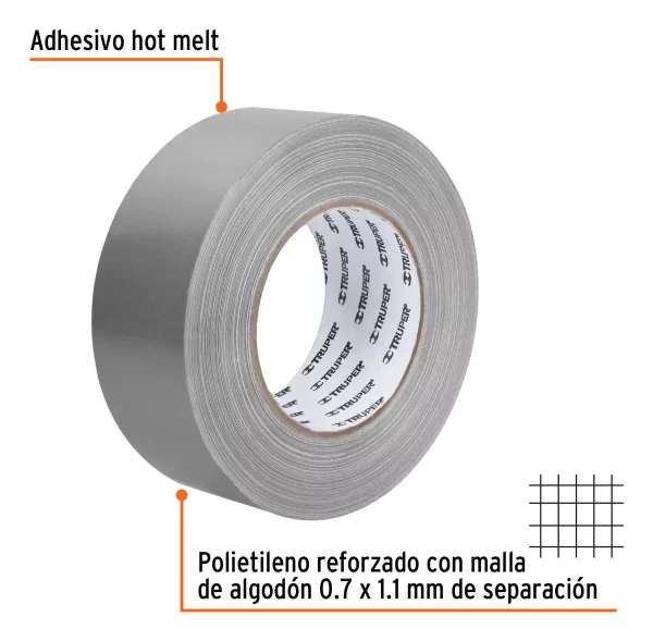 Duct Tape Cinta Americana Ductos 48mm X 50mt Truper Ferrenet - Imagen 2