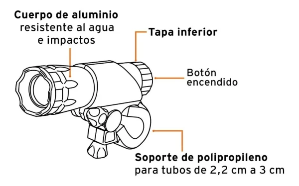 Linterna Delantera Bicicleta Led Truper - Imagen 2