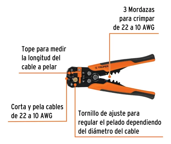 Alicate Pelacables Automatico Truper - Imagen 3