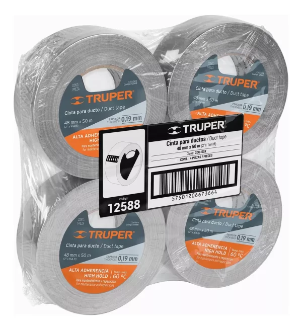 Duct Tape Cinta Americana Ductos 48mm X 50mt Truper Ferrenet - Imagen 3