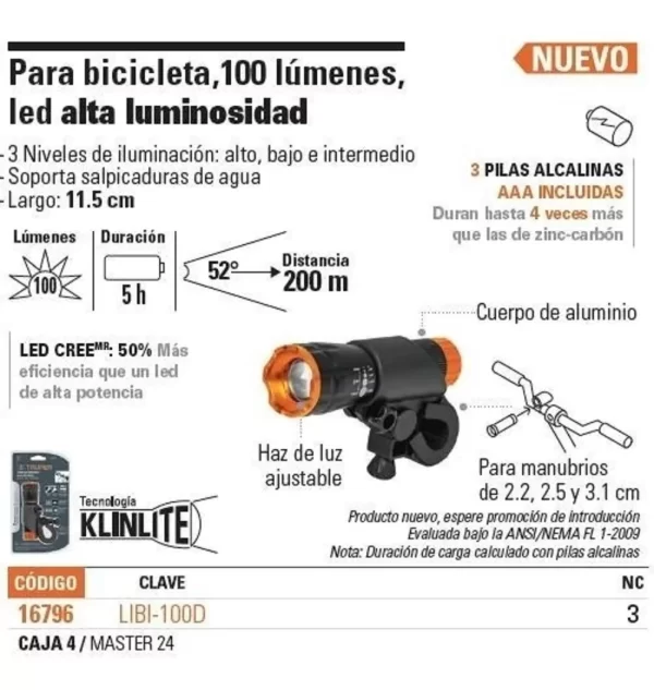 Linterna Delantera Bicicleta Led Truper - Imagen 4