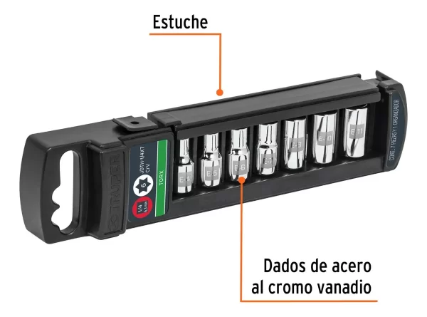 Jgo Dados Torx 1/4 7pcs Truper - Imagen 2